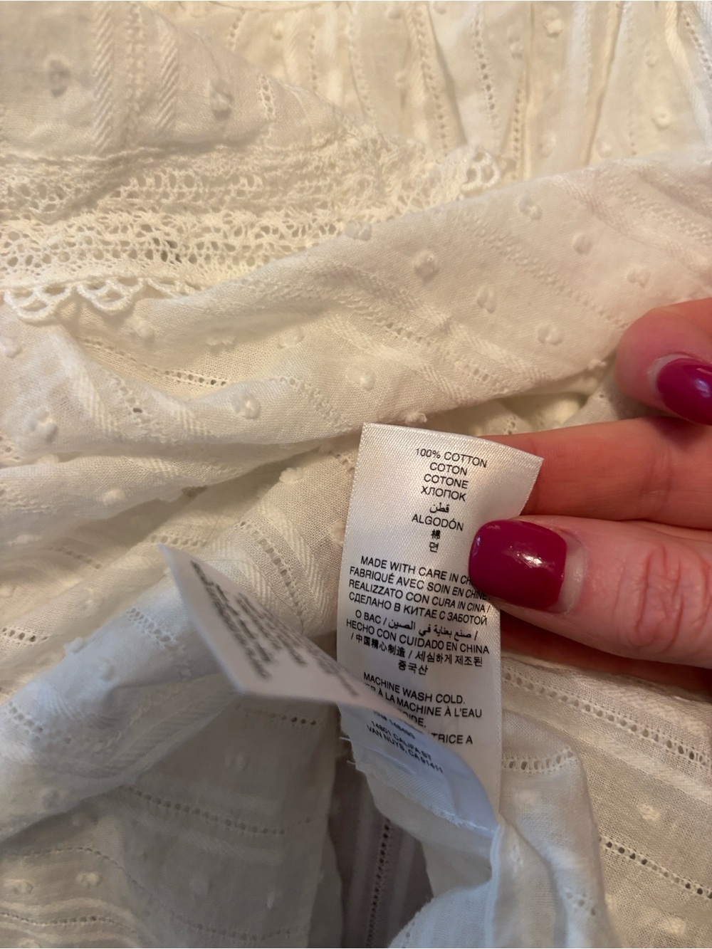 Doen Cosenza White Eyelet Ruffle Blouse - Picture 5 of 8